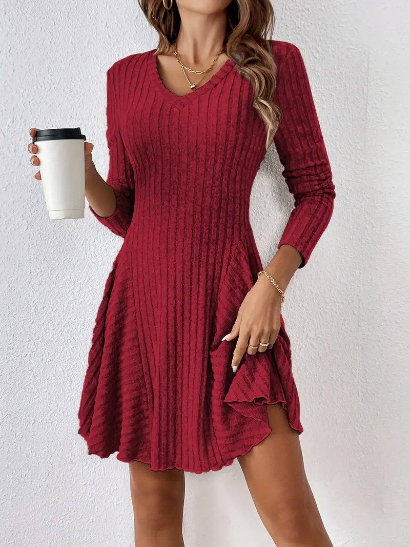 Lila | Women’s Casual Ribbed Dress | Mini